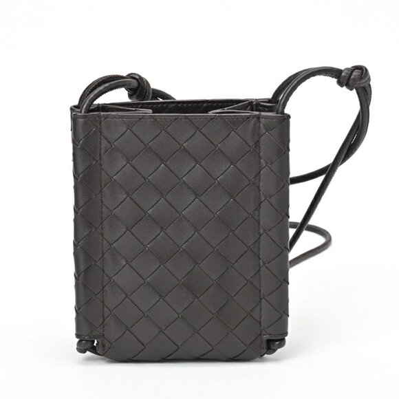 BOTTEGA VENETA Brown Leather Intrecciato Shoulder Bag - Picture 1 of 9